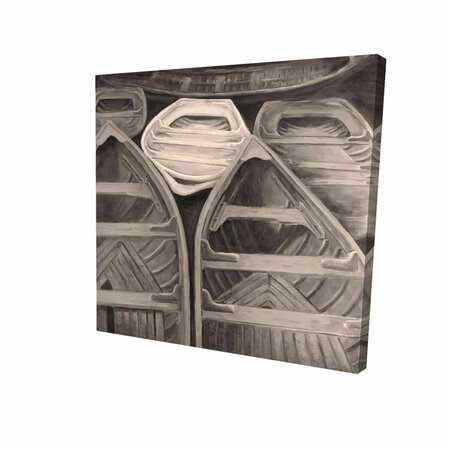 FONDO 16 x 16 in. Sepia Canoes-Print on Canvas FO2777953